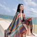 Ethnic Style Striped Cape Shawl New Tibetan Yunnan Lijiang Versatile Travel Warm_voghion.com