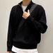 Herren-Strickpullover mit halbem Reißverschluss – Koreanischer Pullover, einfarbig (Grau/Schwarz/Blau/Khaki, M-3XL)_voghion.com
