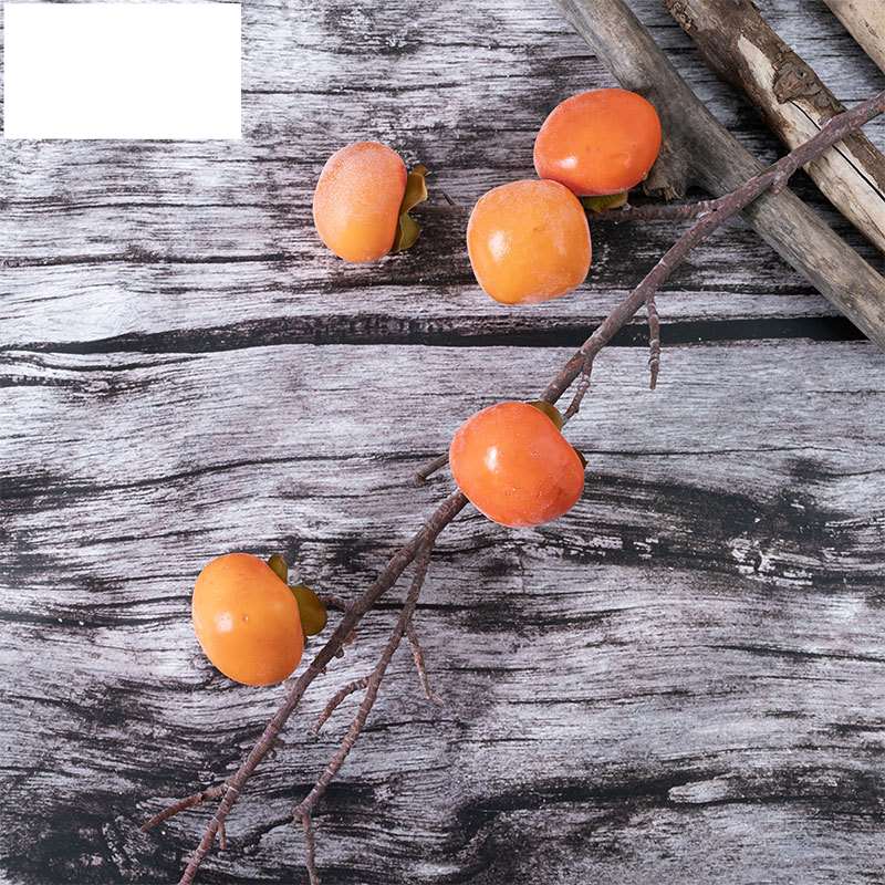 Simulation fruit persimmon dry branch simulation flower manufacturer home decoration wedding bouquet wall artificial flower MW10887_voghion.com