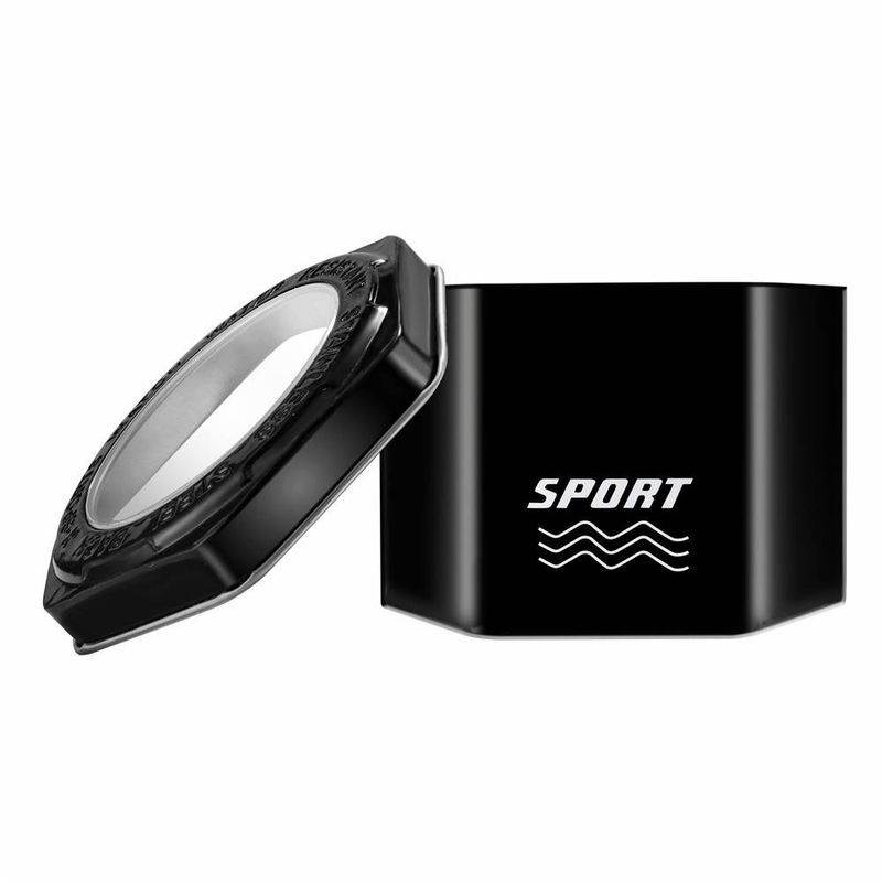Watch Box Hexagonal Iron Box Watch Gift Box Sports Watch Packing Box Cover Black Iron Box Exquisite Watch Box_voghion.com
