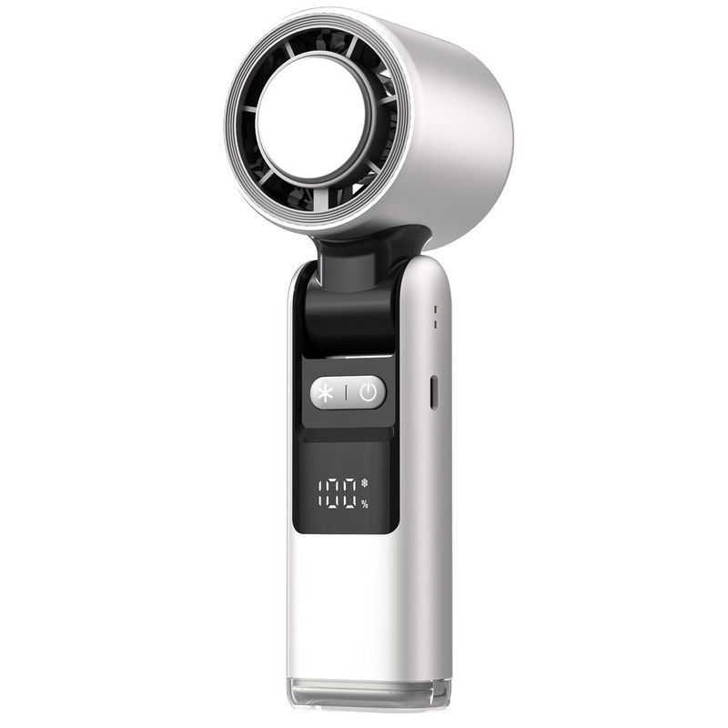 Handheld Portable Fan With Ice Cooler, Monitor, 3600mAh Rechargeable Personal Fan, Ultra Small But Powerful, Small Pocket Fan_voghion.com