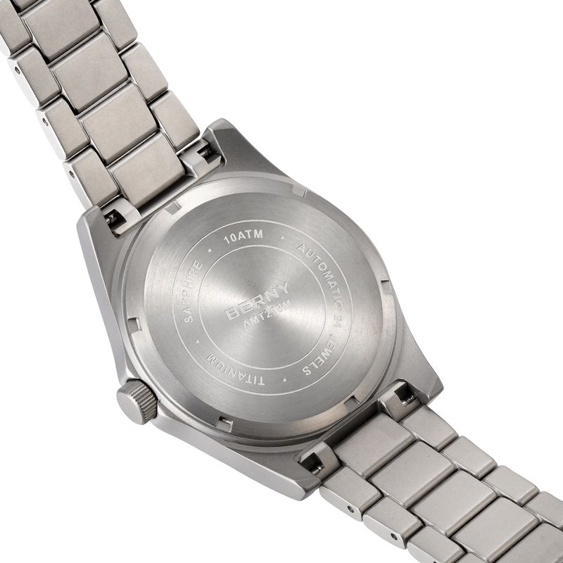 BERNY Automatic Titanium Watches For Men 10ATM Waterproof Analog Mechanical Watch With Date Super Luminous Sapphire Crystal Minimalist Wristwatch_voghion.com