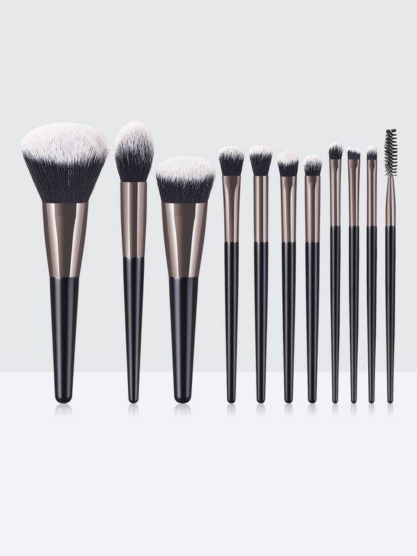 11 black makeup brushes set tools set loose powder brush GUJHUI_voghion.com