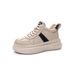 Top layer cowhide high top white women, 2024 autumn winter new sports and leisure board shoes, flat bottom versatile_voghion.com