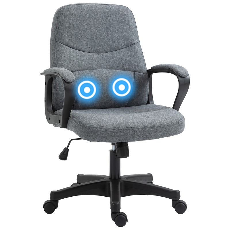 Vinsetto Office Chair With Massage 360° Swivel Chair Adjustable Height Grey_voghion.com