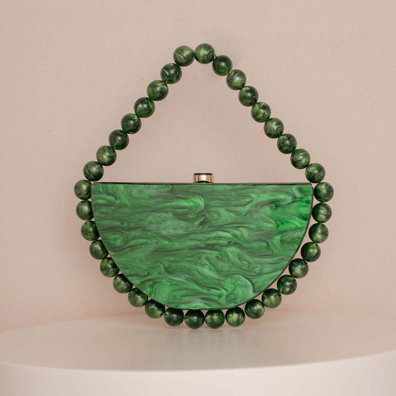 Sac à main en acrylique imprimé léopard rétro avec perles, pochette de soirée carrée simple en écaille de tortue pour femme_voghion.com