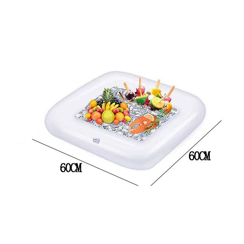 Nevera flotante inflable para bebidas y aperitivos (contiene 6 portabotellas de PVC impermeable y compartimento para fruta con tecnología de congelación rápida)_voghion.com