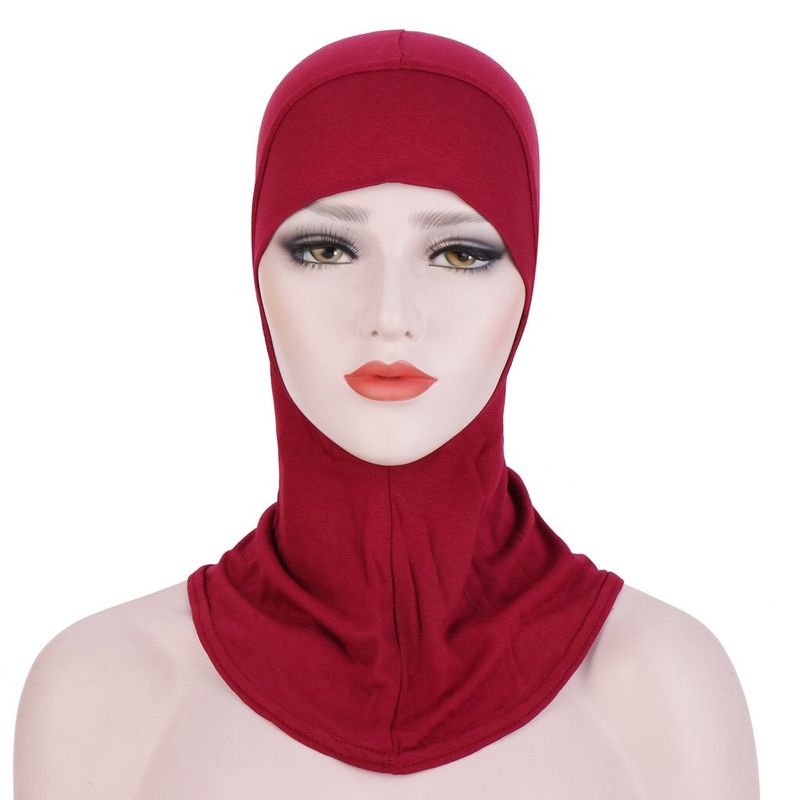 Sydøstasien modal hijab dame hijab monokrom etnisk stil merceriseret bomuld bund hat hijab hat_voghion.com