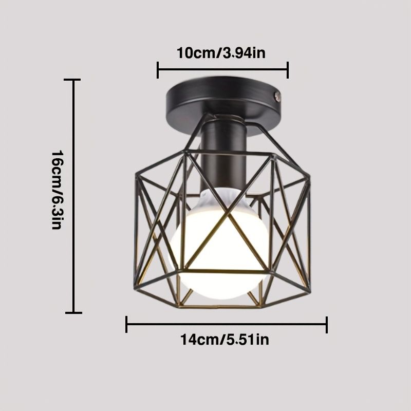 1 stuk moderne geometrische metalen hanglamp] Moderne geometrische metalen hanglamp, E27-fitting, plafondlamp, bedraad, 85V-265V_voghion.com