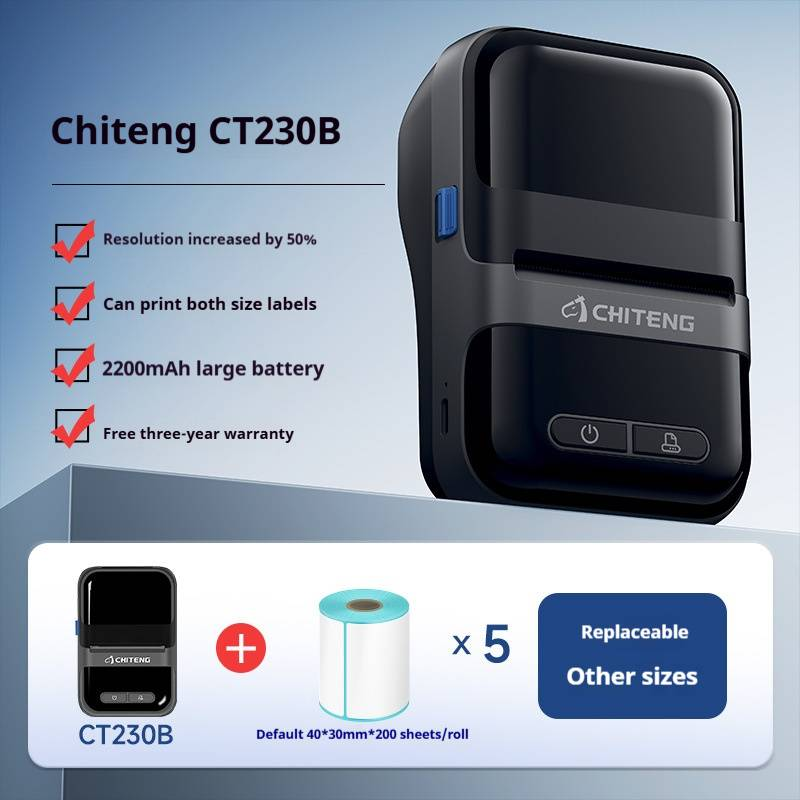 CT221B Portable Thermal Label Printer With Bluetooth - Compact, High-Speed Label Maker For Home & Business (Compatible With IOS & Android)​_voghion.com