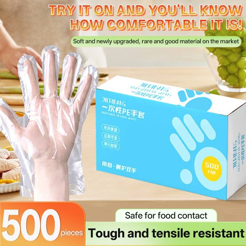Disposable PE Gloves – Food Safe, Lightweight & Durable For Cooking, Baking & Food Handling (100-Pack)​_voghion.com