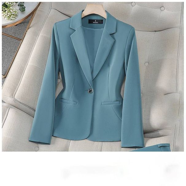Women's Clothing Green Suit Jacket Spring And Autumn Commuting Waist Professional Wear High End Work Clothes_voghion.com