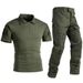 Taktisches Trainingsanzug-Set – Militärgrüne Outdoor-Trainingsuniform mit Kappe und Gürtel (Lang-/Kurzarm, S-4XL)_voghion.com