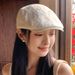 American Style Forward Cap Large Head Circumference Face Slimming French Beret Women's 2025 New Spring Artist Hat_voghion.com