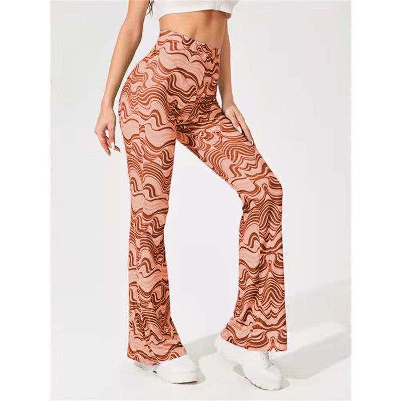 Women's water ripple yoga casual pants flared pants spring and summer_voghion.com