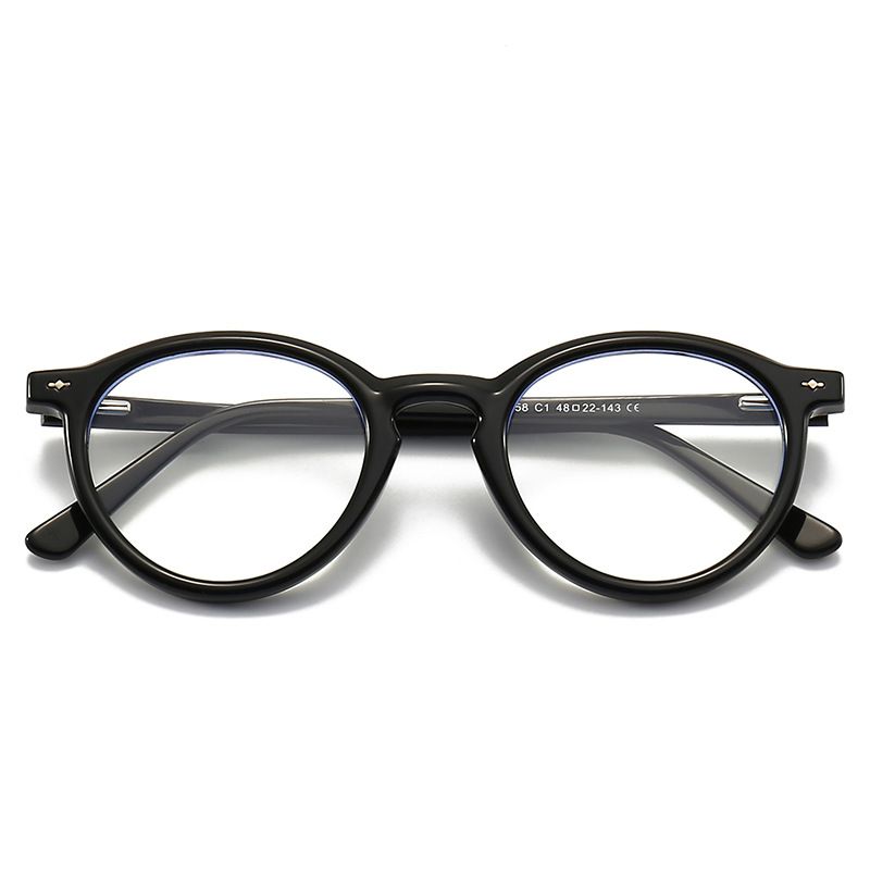 New 8358 Elastic Leg Round Men's and Women's Universal TR90 Frame Anti Blue Light Glasses Flat Mirror_voghion.com