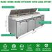 Orikool 93 IN Commercial Pizza Prep Table With A Built-in Refrigerator 30.8 Cu.Ft, Butcher Block Cutting Board, Protection Lid, Cold Storage, And Smooth-Rolling Casters, ETL Certified_voghion.com