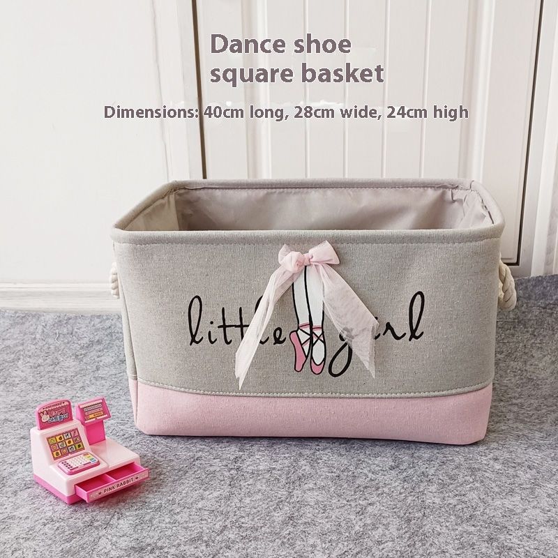 Thickened Large Capacity Ins Style Children's Basket Fabric Bin Dirty Clothes Hamper Girl's Toy Storage_voghion.com