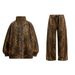 Men's Clothing Leopard Print Design Sweater Suit Autumn And Winter Loose Retro Niche Stand Collar Cardigan Jacket_voghion.com