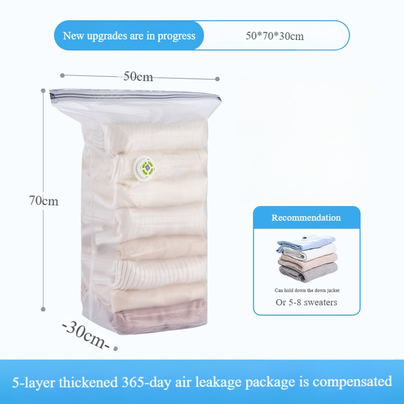 Upgraded Vacuum Storage Bags - No Pump Needed Space Saver For Clothes, Blankets & Seasonal Items, Dustproof & Moisture-Proof_voghion.com