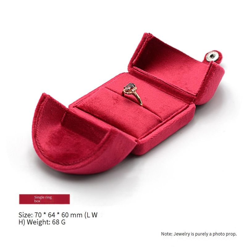 Double Opening Wedding Jewelry Box Set - Red Velvet Ring, Earring, Necklace & Bracelet Storage Organizer With Jewelry Bag​_voghion.com