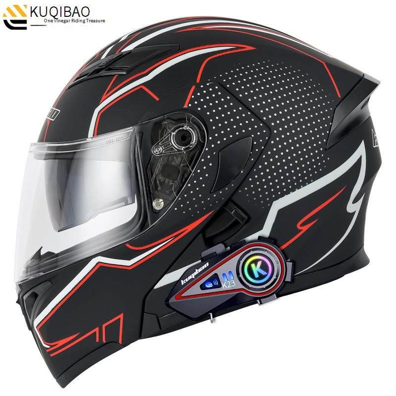 KooqiBao Dual Visor Modulaire Motorhelm met Bluetooth K23, Lange Batterijduur, 3C Gecertificeerde Integraalhelm voor Mannen & Vrouwen_voghion.com