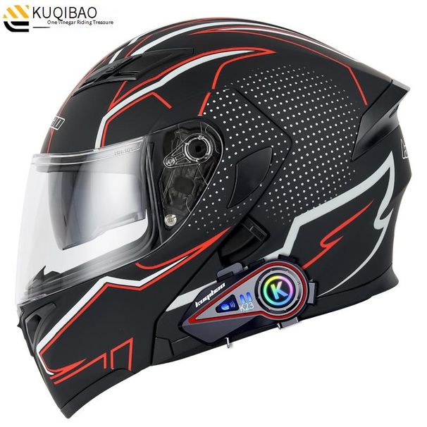 KooqiBao Dual Visor Modulaire Motorhelm met Bluetooth K23, Lange Batterijduur, 3C Gecertificeerde Integraalhelm voor Mannen & Vrouwen_voghion.com