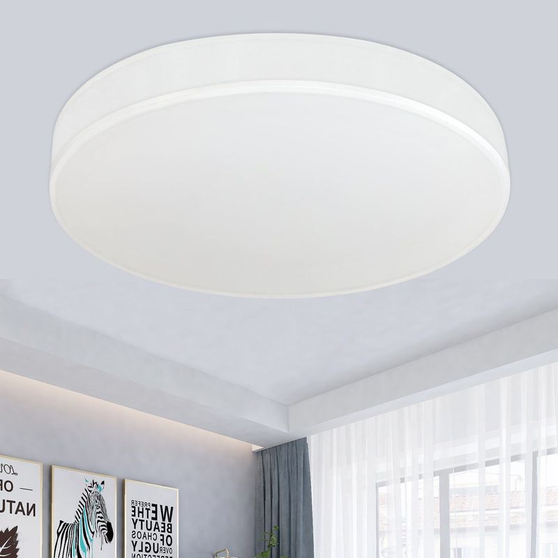 Deckenlampe LED Deckenleuchte Weiß - Ø30CM Rund Modern Stoff Schlafzimmerlampe 3000K 12W Warmweiß Flurlampe Für Küche Wohnzimmer_voghion.com