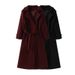 Women's Clothing Elegant & Versatile Wool Blend Peacoat With Notched Collar – Street Chic Winter Coat For Women (Black, Deep Red)_voghion.com