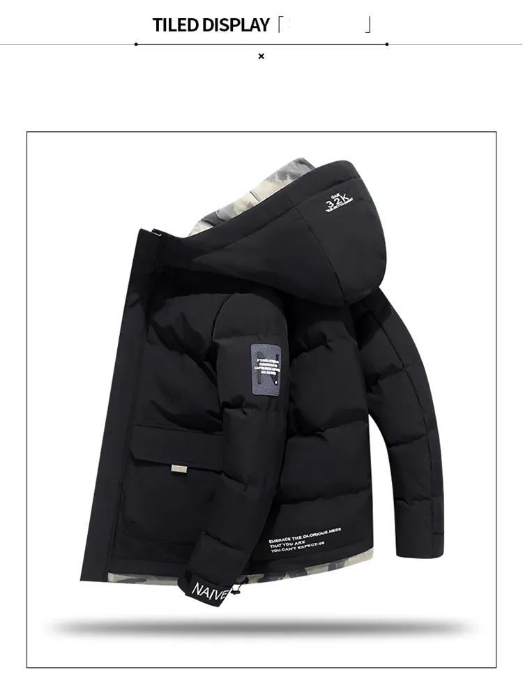Men's Clothing Thickened Cotton-padded Coat Coat Trend Down Cotton-padded Jacket Hooded Top_voghion.com