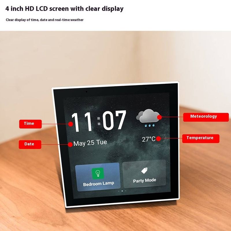 Hub de contrôle multifonction intelligent de 4 pouces - Panneau tactile intelligent avec commande vocale Alexa et application_voghion.com