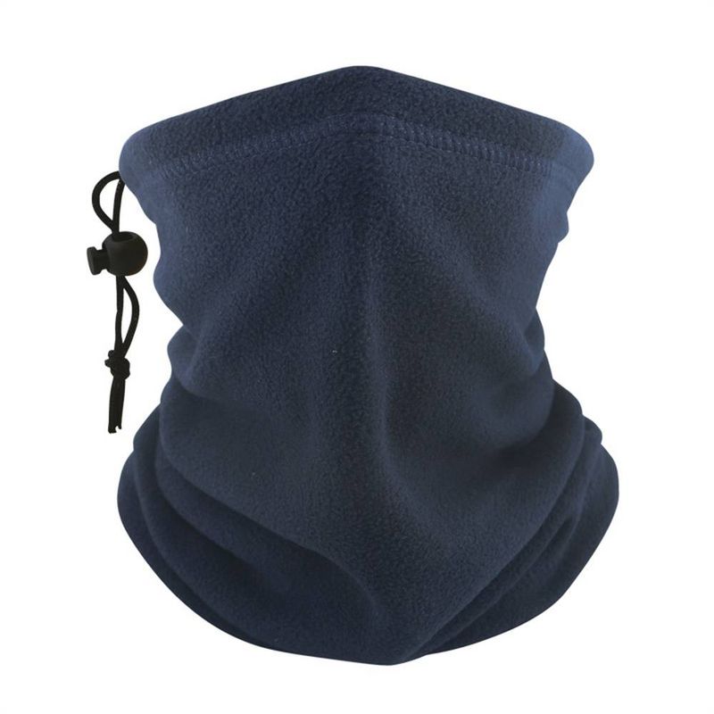 Winter 2025 Sport Life Soft Warmer Gaiter Solid Color Drawstring Design Fleece Neck Gear_voghion.com