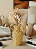 1PC Bump Design Art Contemporary Style Threaded Ceramic Vase Gold Fillable Water Ornament Flower Arrangement Vase_voghion.com