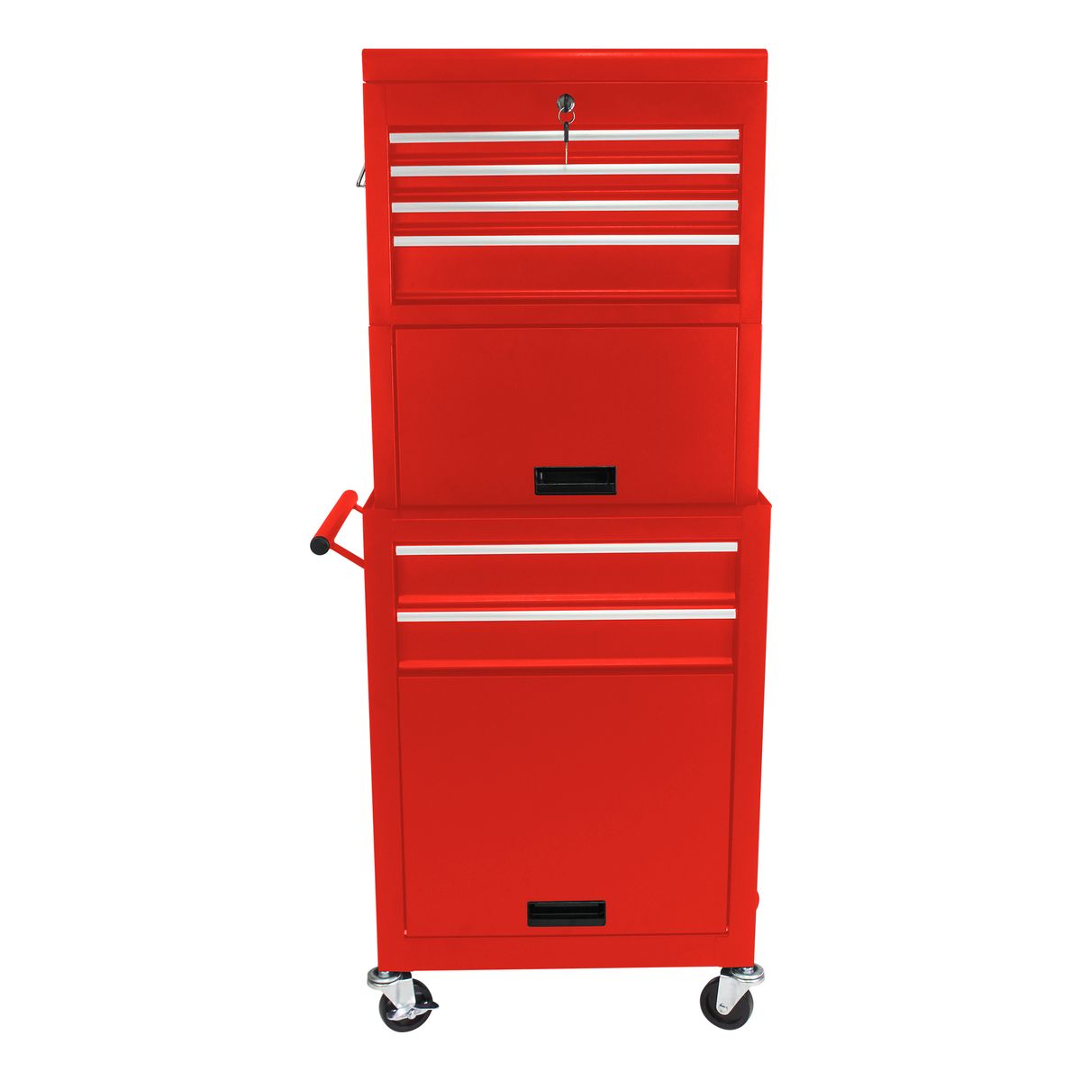 Tool Cabinet On Wheels, 6-Drawer Lockable Rolling Tool Chest W/ 4 Universal Wheels, 2 In 1 Detachable Tool Box Storage Organizer For Garage Workshop Repair Shop,RED_voghion.com