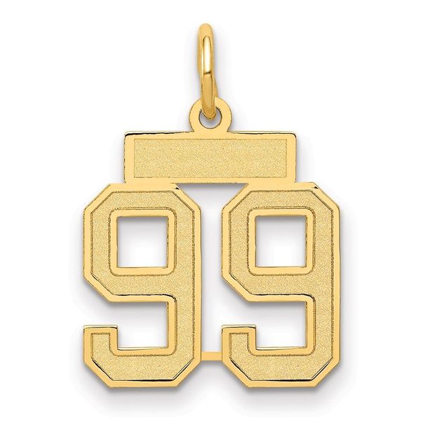 14k Small Satin Number 99 Charm_voghion.com