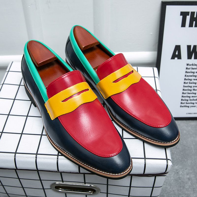 Men's Slip-On Loafers Fashion Pointed Toe Loafers Party Dancing Dress Shoes for Man Casual Business Wedding Shoes_voghion.com
