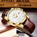 Men's Classic Quartz Watch With Leather Strap, Date Display, Luminous Hands, And 30M Water Resistance For Business And Casual Wear_voghion.com