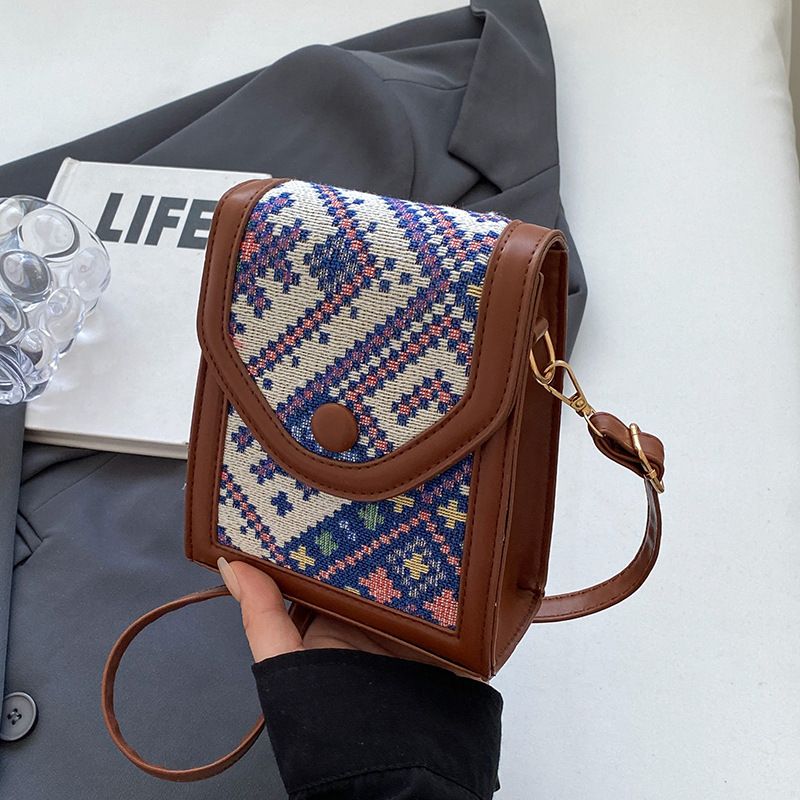 Mini borsa di alta qualità in stile etnico, borsa per cellulare, per donna, autunno, nuovo stile, tracolla singola, piccola borsa quadrata, portamonete alla moda e versatile_voghion.com