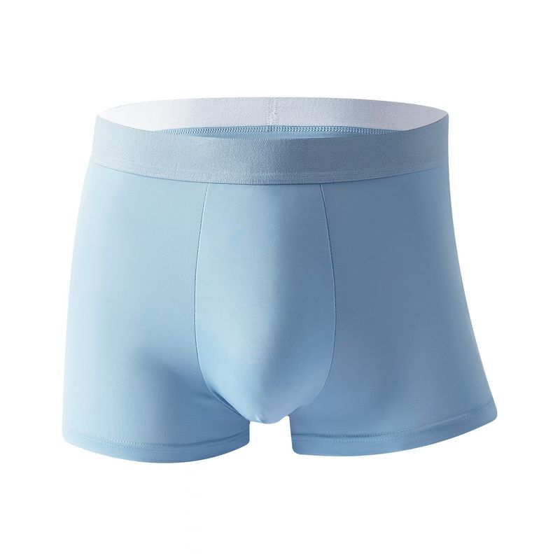 Men's UnderwearIce Silk Solid Color Men's Boxer Briefs Breathable Large Size Boys' Boxer Shorts_voghion.com