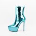 Pointed Toe Laser Patent Leather Waterproof Platform Short Stiletto High Heel Bare Performance Stage Show Elastic Boots_voghion.com