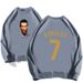 Football Club Cristiano Ronaldo Portrait No.7 Round Neck Sweater With Velvet For Autumn And Winter Loose Double Sided_voghion.com