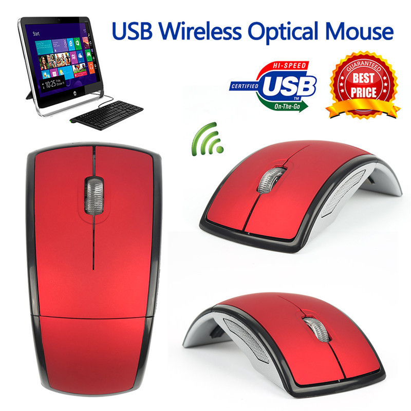 2.4G Wireless Foldable Mouse Creative Gift Computer Optical USB Port_voghion.com
