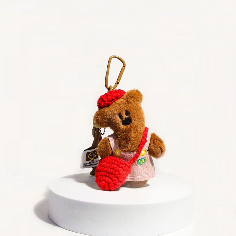 Adorabile portachiavi di peluche a forma di orsetto Beanie - Grazioso ciondolo per zaino, accessorio per auto, regalo per studenti (diversi stili e colori)_voghion.com