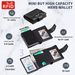 Porte-monnaie et porte-clés pour homme en cuir véritable RFID, multifonction, antivol, brosse, portefeuille en métal de grande capacité, porte-cartes en métal_voghion.com