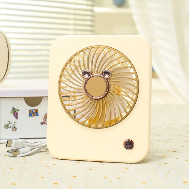 Cute Dog Shape Mini Fan - USB Rechargeable 3-Speed Desktop & Handheld Fan For Bedroom/Office_voghion.com