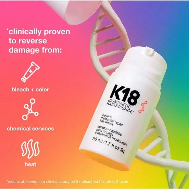 K18 Leave-In Molecular Repair Hair Mask Damage Restore Soft hair Deep Repair Keratin & Scalp Treatment Hair Care Product 50ml_voghion.com