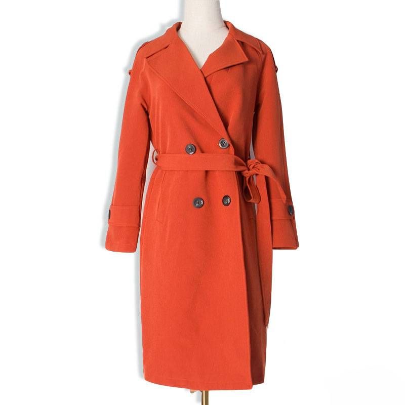 Women's Clothing trench coat mid length spring and autumn large size popular temperament slim jacket_voghion.com