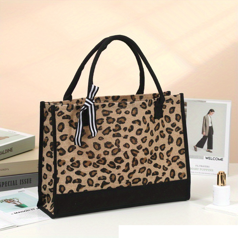 Borsa da donna, borsa tote, borsa da donna, borsa a mano con stampa zebrata e motivo leopardato, borsa alla moda per la spesa_voghion.com