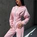 Women's Clothing Autumn And Winter Women's Clothing Solid Color Waist Hooded Sweater Trousers Suit Sports Casual Trousers Two Piece Suit For Women_voghion.com