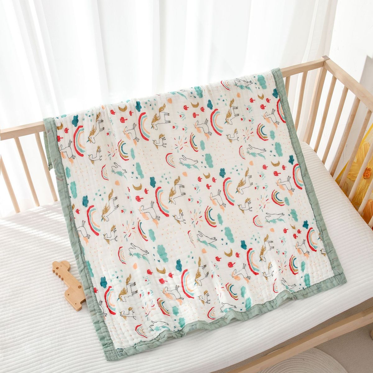 Toalla de baño de gasa de seis capas de algodón para bebé, manta de toalla de una sola capa de clase A para recién nacidos_voghion.com